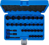 TWIST SOCKET SET (SPIRAL PROFILE) / SCREW EXTRACTOR | 6.3 MM (1/4") / 10 MM (3/8") DRIVE | METRIC AND INCH SIZES | 32 PCS. (74560)