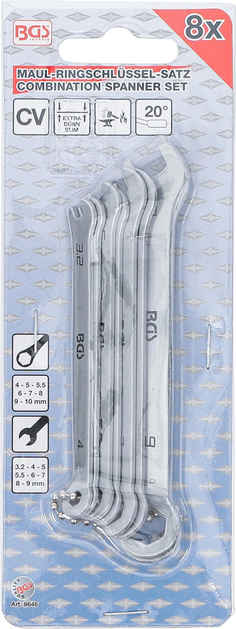 COMBINATION SPANNER SET | STUBBY TYPE | 4 - 10 MM | 8 PCS. (8646)