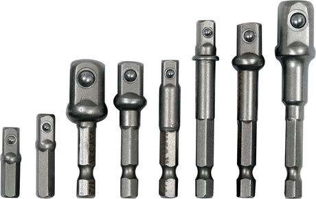 8PCS SOCKET ADAPTER HEX SHA 1/4, 3/8,1/2 (YT-04639)