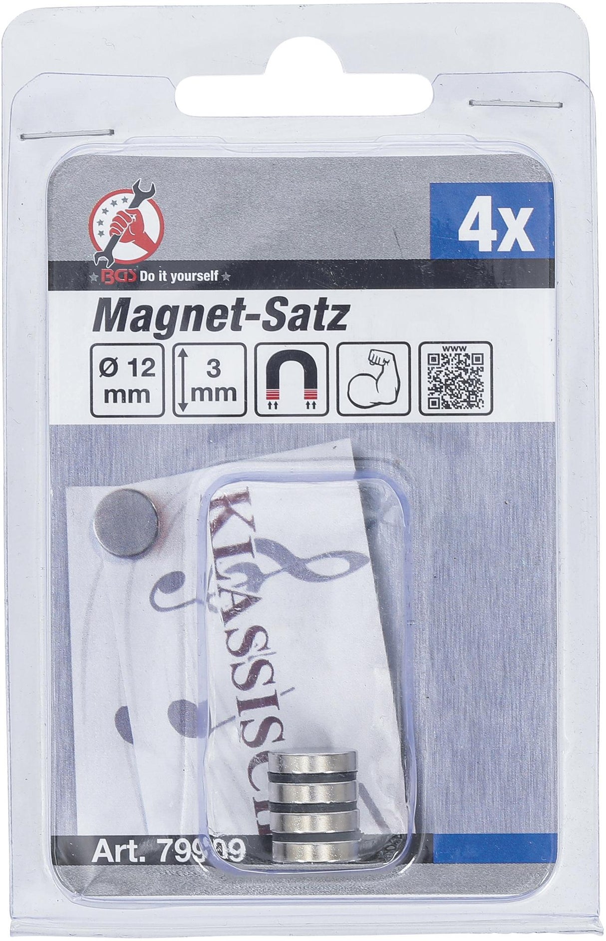 MAGNET SET | EXTRA STRONG | Ø 12 MM | 4 PCS. (79909)