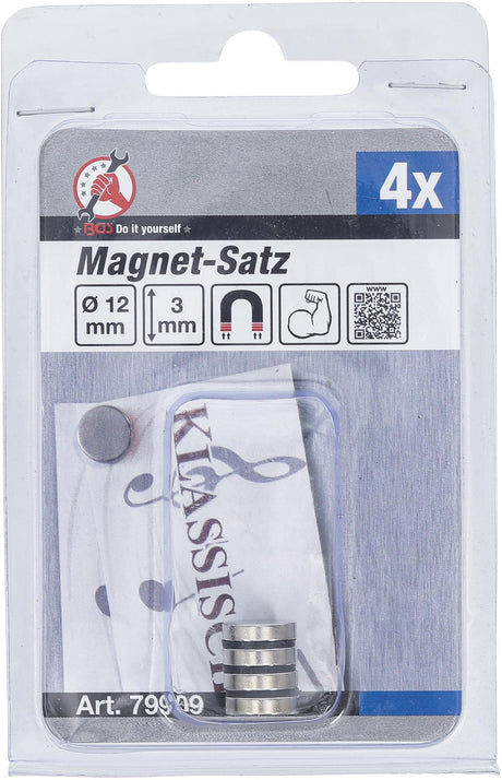 MAGNET SET | EXTRA STRONG | Ø 12 MM | 4 PCS. (79909)