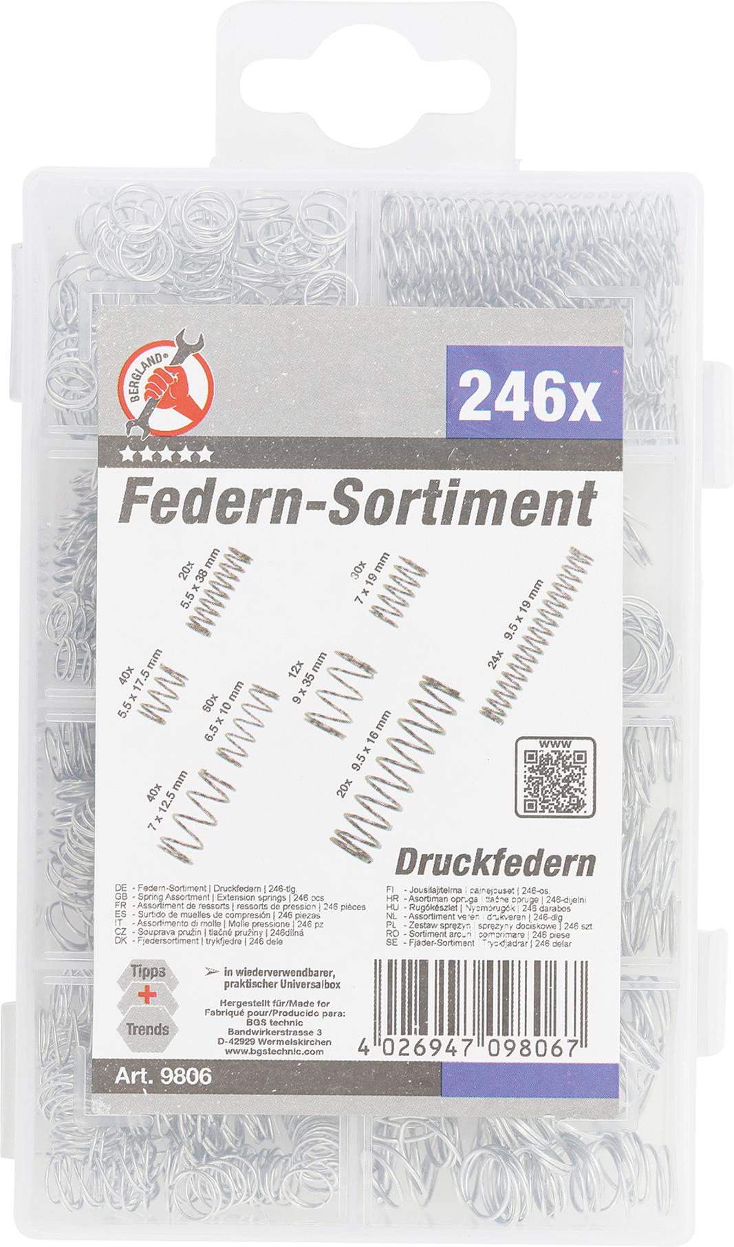 SPRING ASSORTMENT | COMPRESSION SPRINGS | 246 PCS. (9806)