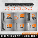 WALL-MOUNT TOOL HOLDERS (WITHOUT TOOLS) | 20 HOOKS | 4 PCS. X 40 CM | 160 CM (TH64)