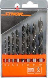 WOOD DRILL SET 3-10MM /8PCS,PLASTIC CASE (22381)