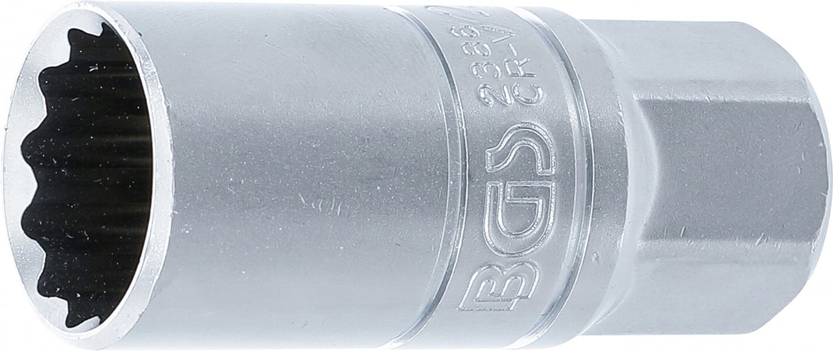 SPARK PLUG SOCKET WITH RUBBER MOUNT, 12-POINT | 12.5 MM (1/2") DRIVE | 21 MM (2386)