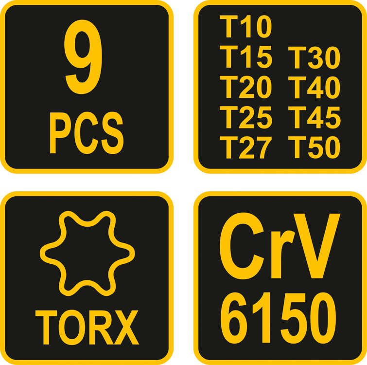 T-HANDLE TORX KEY SET 9PCS (56639)