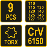 T-HANDLE TORX KEY SET 9PCS (56639)