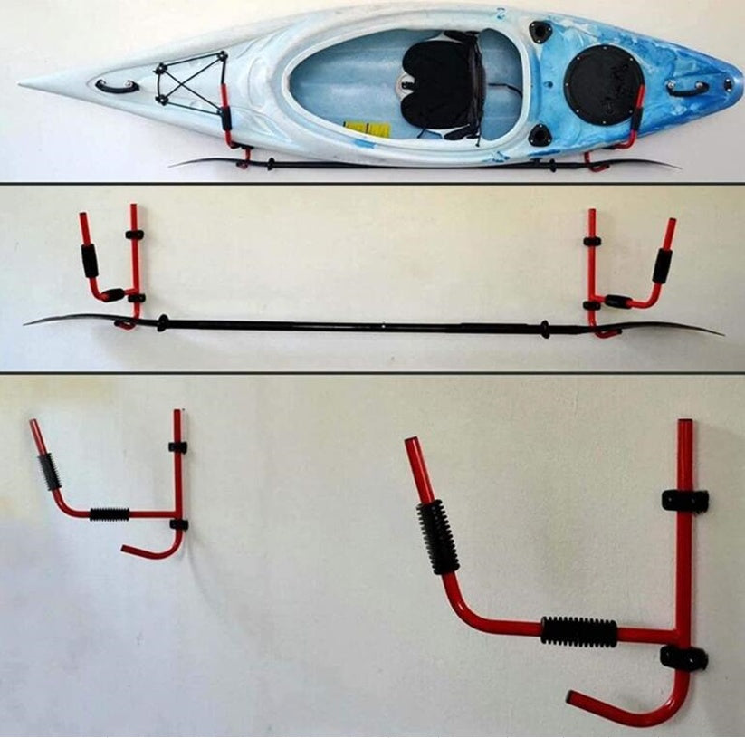 WALL-MOUNTED FOLDING KAYAK AND PADDLE RACK (DR2F)
