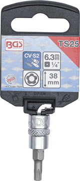 BIT SOCKET | 6.3 MM (1/4") DRIVE | T-STAR TAMPERPROOF (FOR TORX) TS25 (5184-TS25)
