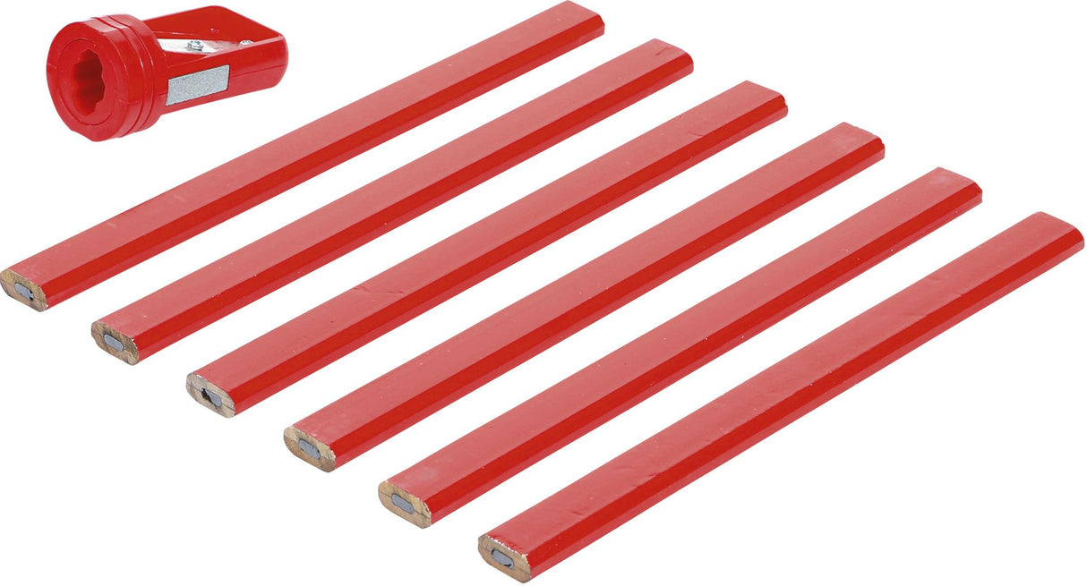 CARPENTER’S PENCILS | 175 MM | WITH SHARPENER | 7 PCS. (85853)