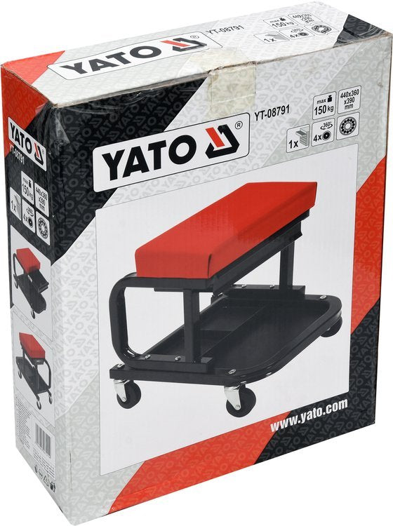 SHOP ROLLER SEAT STOOL WITH TOOL TRAY (YT-08791)