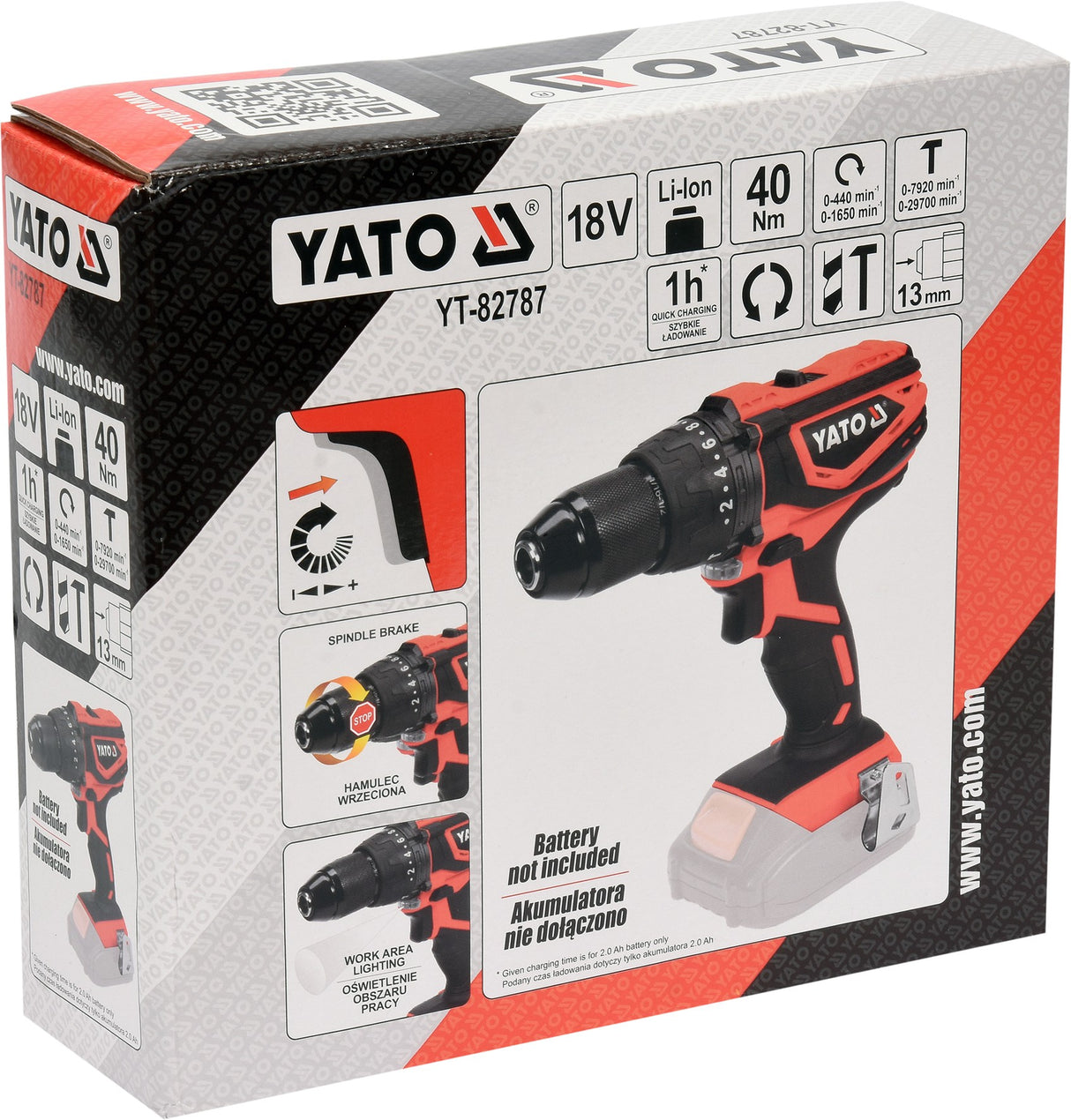 IMPACT DRILL DRIVER 18V 40NM - BODY (YT-82787)