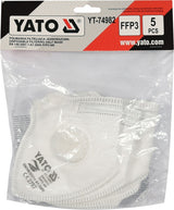 DUST MASKS WITH VALVE | CERTIFIED FFP3 | 5 PCS. (YT-74982)