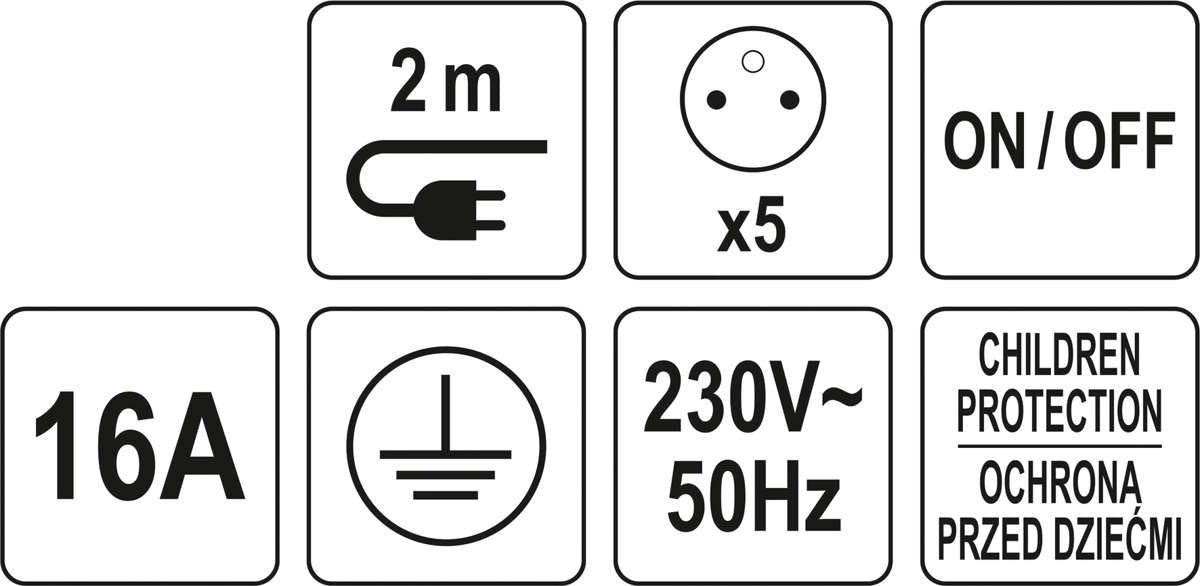 EXTENSION CORD W. GROUND W. SWITCH 4S 3M (72460)
