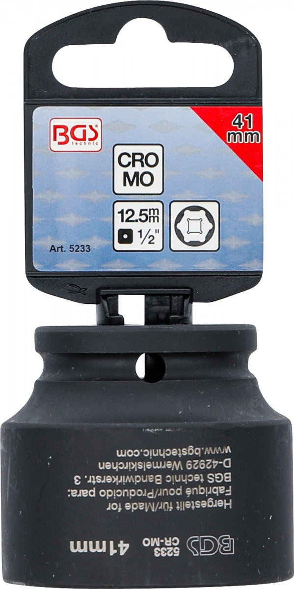 IMPACT SOCKET, HEXAGON | 12.5 MM (1/2") DRIVE | 41 MM (5233)