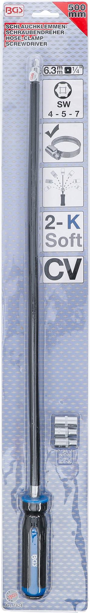 HOSE CLAMP SCREWDRIVER SET | 6.3 MM (1/4") | 500 MM (7824)