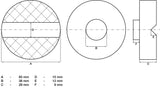 RUBBER PAD | FOR FLOOR JACK | 65 X 38 MM (72108)