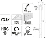 GLASS AND TILE DRILL WITH HEX SHANK 4MM (21701)