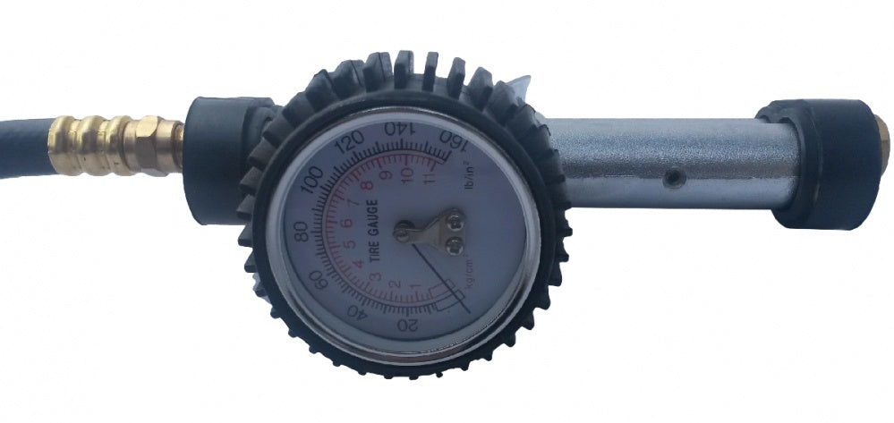 INFLATOR GUN WITH PRESSURE GAUGE 11 BAR AND EXTENSION FOR DUAL WHEELS (H1828L)