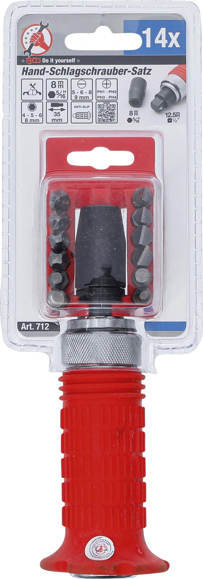 MANUAL IMPACT WRENCH SET INCL. BITS | INTERNAL HEXAGON 12.5 MM (1/2") DRIVE (712)
