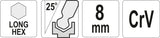 HEX KEY BALL END, LONG 8,0 MM (YT-05460)