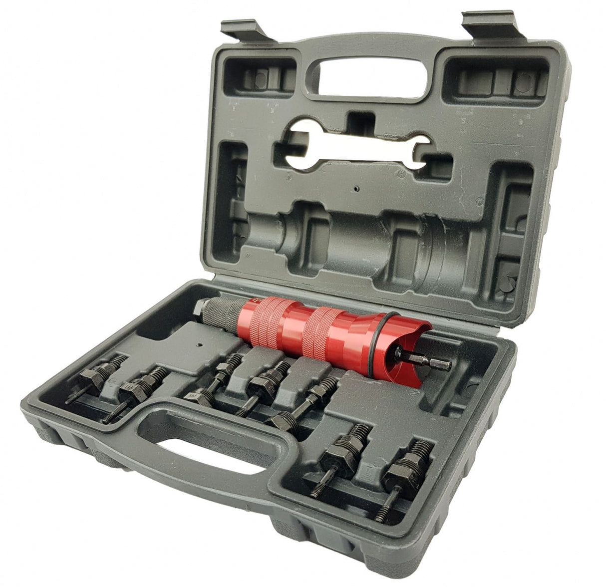 DRILL RIVETER AND ADAPTER SET | M3, M4, M5, M6, 8-32, 10-32, 10-24 AND 1/4-20 (RGA09)