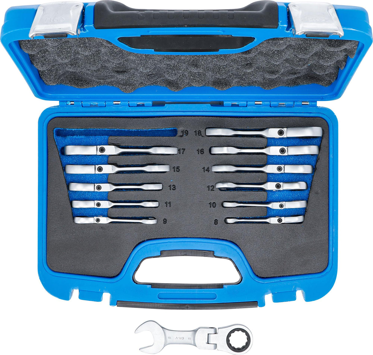 RATCHET COMBINATION WRENCH SET | SHORT | ADJUSTABLE | 8 - 19 MM | 12 PCS. (6543)