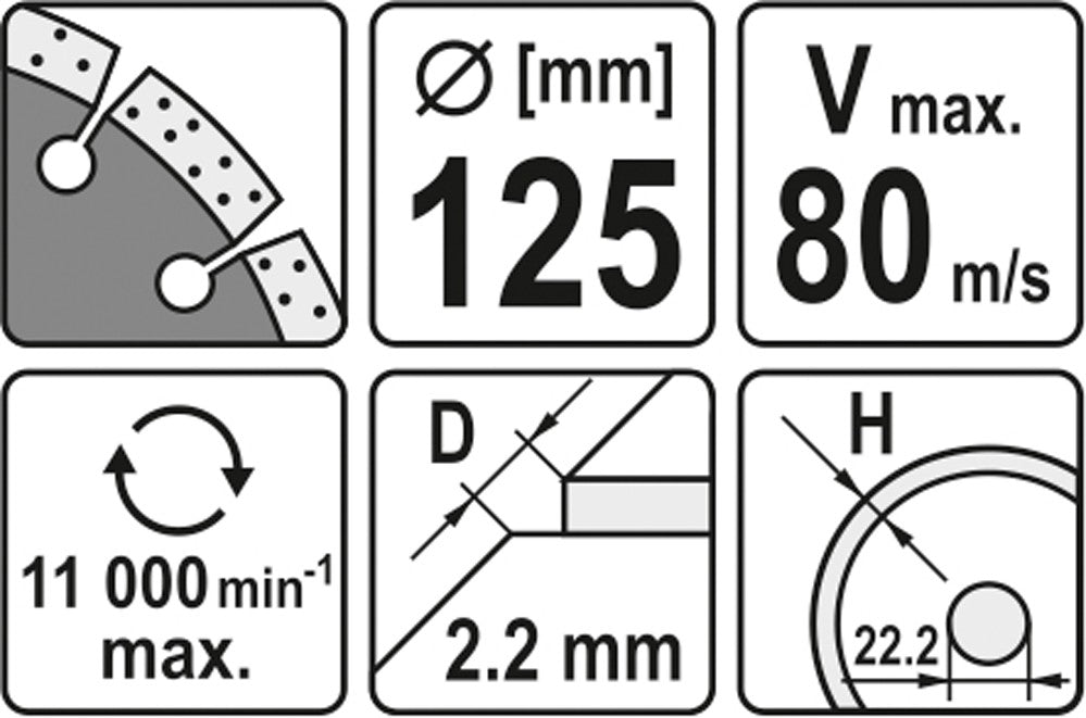 DIAMOND BLADE SEGMENTED - HS 125 (YT-6003)