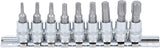 BIT SOCKET SET | 6.3 MM (1/4") DRIVE | T-STAR (FOR TORX) T10 - T50 | 9 PCS. (2164)