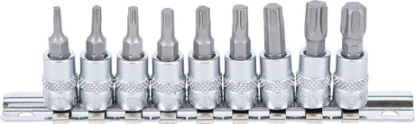 Puristettujen ruuvikärkien sarja | 6,3 mm (1/4") | T-Star (Torx) T10 - T50 | 9 kpl (2164)