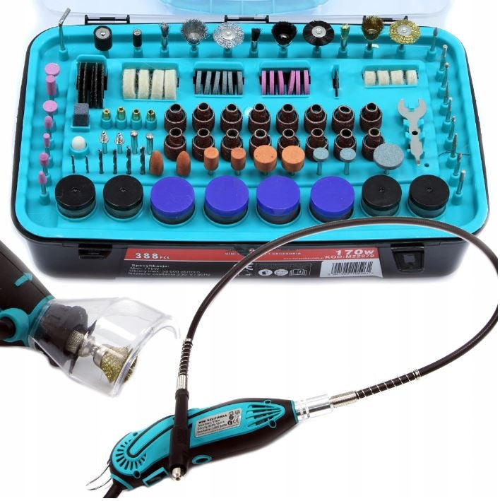 ENGRAVER / GRINDER | WITH FLEXIBLE EXTENSION AND ACCESSORIES | 388 PCS. (M22270)