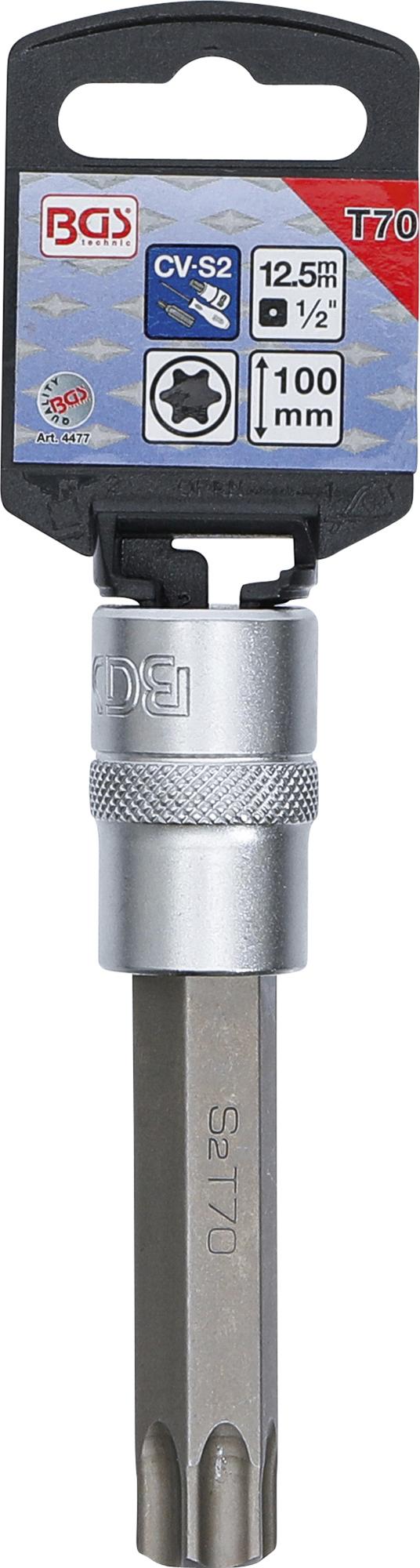 BIT SOCKET | LENGTH 100 MM | 12.5 MM (1/2") DRIVE | T-STAR (FOR TORX) T70 (4477)