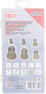 RIVET NUTS ASSORTMENT | GALVANIZED STEEL | 150 PCS. (14126)