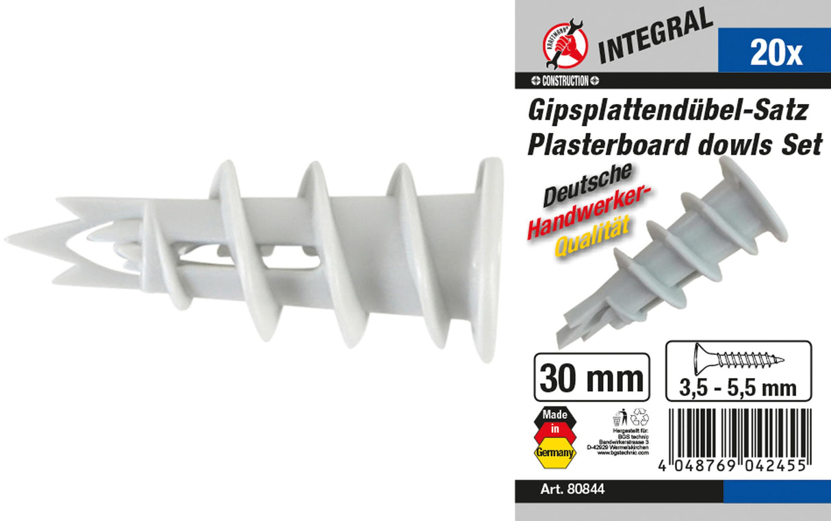 PLASTERBOARD DOWEL ASSORTMENT | 20 PCS. (80844)