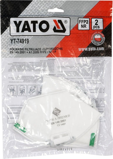 DISPOSABLE DUST MASKS FFP2/P 2PCS (YT-74919)