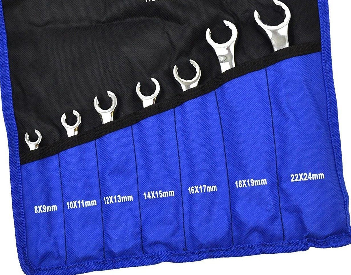 OPEN-END WRENCH SET FOR TUBES | 8X9 - 22X24 MM | 7 PCS. (FN007)