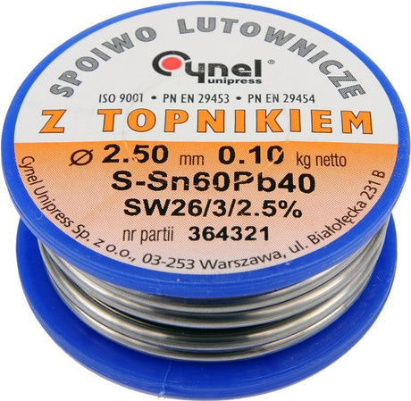 SOLDER SN60PB40 2.5MM 100G (76822)