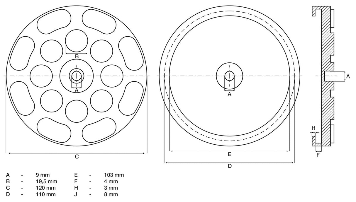 RUBBER PAD | FOR AUTO LIFTS | Ø 120 MM (7050)