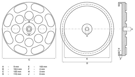 RUBBER PAD | FOR AUTO LIFTS | Ø 120 MM (7050)
