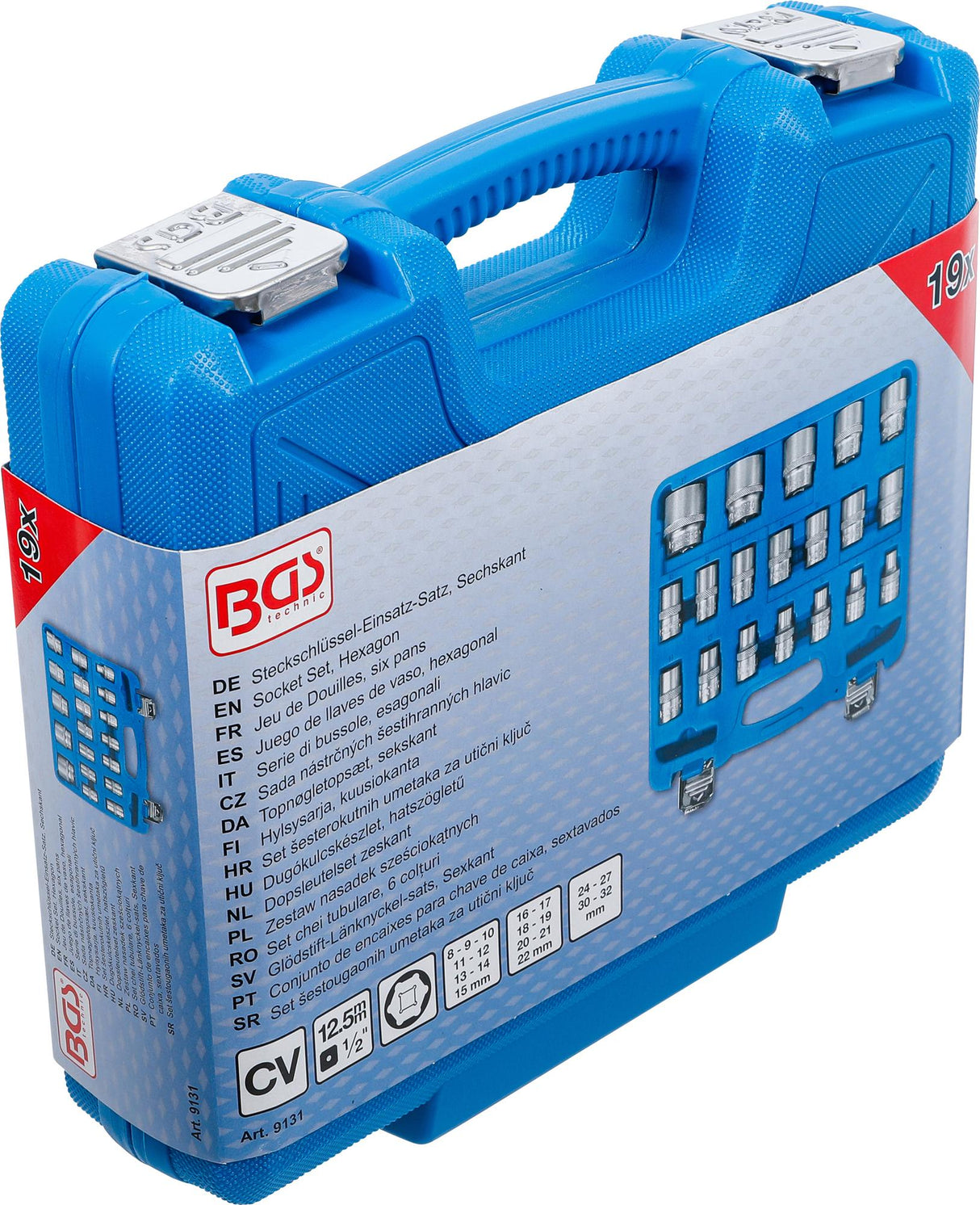 SOCKET SET, HEXAGON | 12.5 MM (1/2") DRIVE | 8 - 32 MM | 19 PCS. (9131)