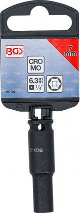 IMPACT SOCKET HEXAGON, DEEP | 6,3 MM (1/4") DRIVE | 7 MM (7267)