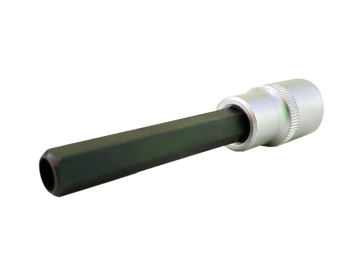 SOCKET FOR INJECTOR WITH HOLE | 12.5 MM (1/2") | HEX 10 MM | 100 MM (H10100)