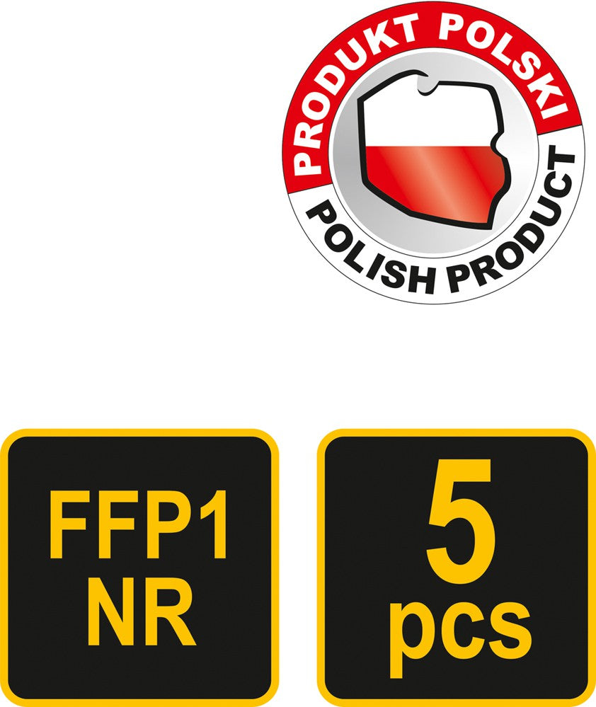 DISPOSABLE DUST MASKS W.VALVE CFY3V 5PCS (74543)