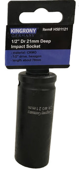 IMPACT SOCKET HEX LONG | 12.5 MM (1/2") | 21 MM (H501121)