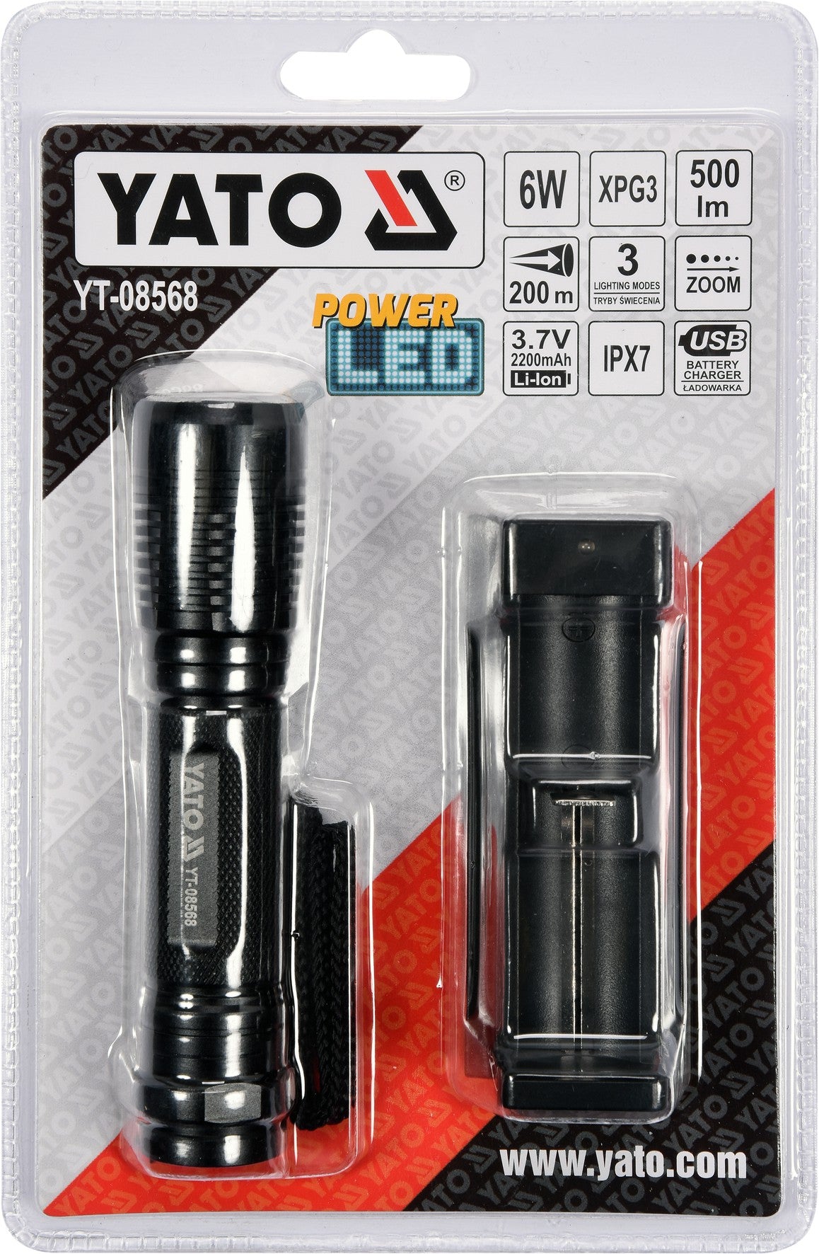 FLASHLIGHT 6W RECHARGEABLE (YT-08568)