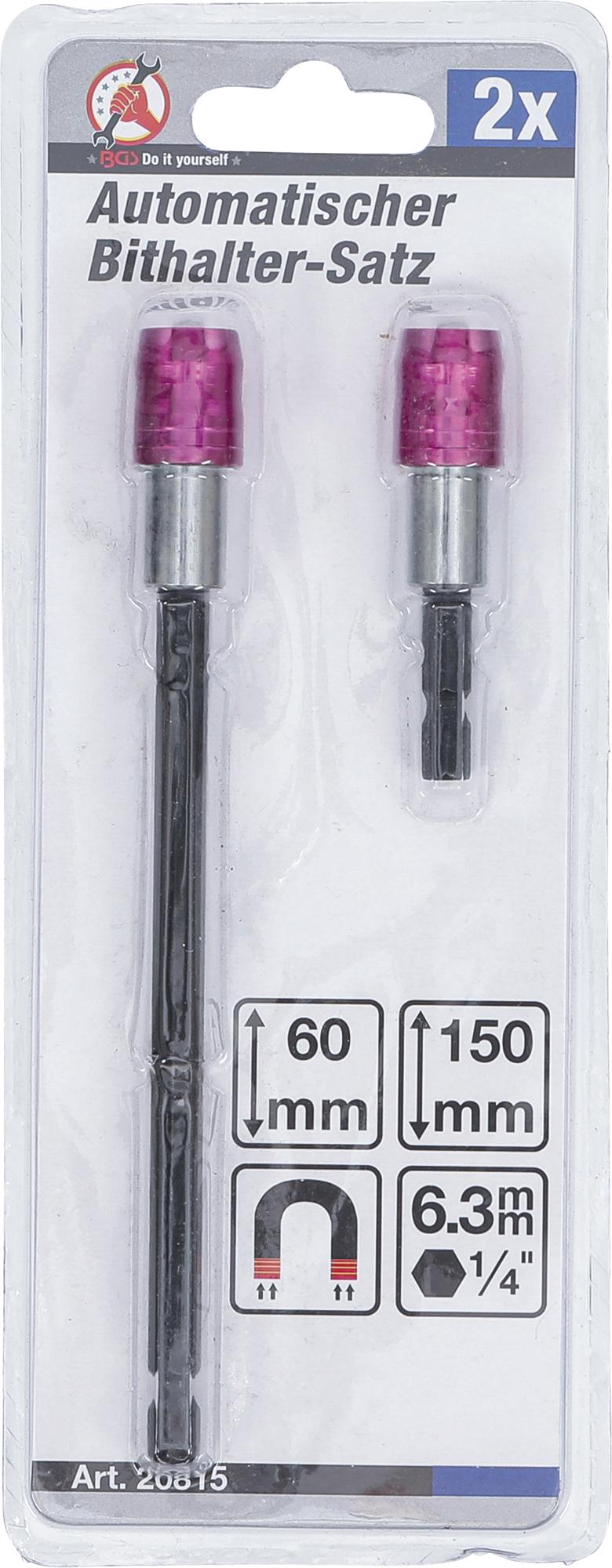 AUTOMATIC BIT-HOLDER SET | INTERNAL HEXAGON 6.3 MM (1/4") | 60 / 150 MM | 2 PCS. (20815)