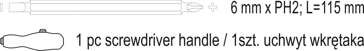 TWO-WAY SCREWDRIVER PH2X6MM (64952)