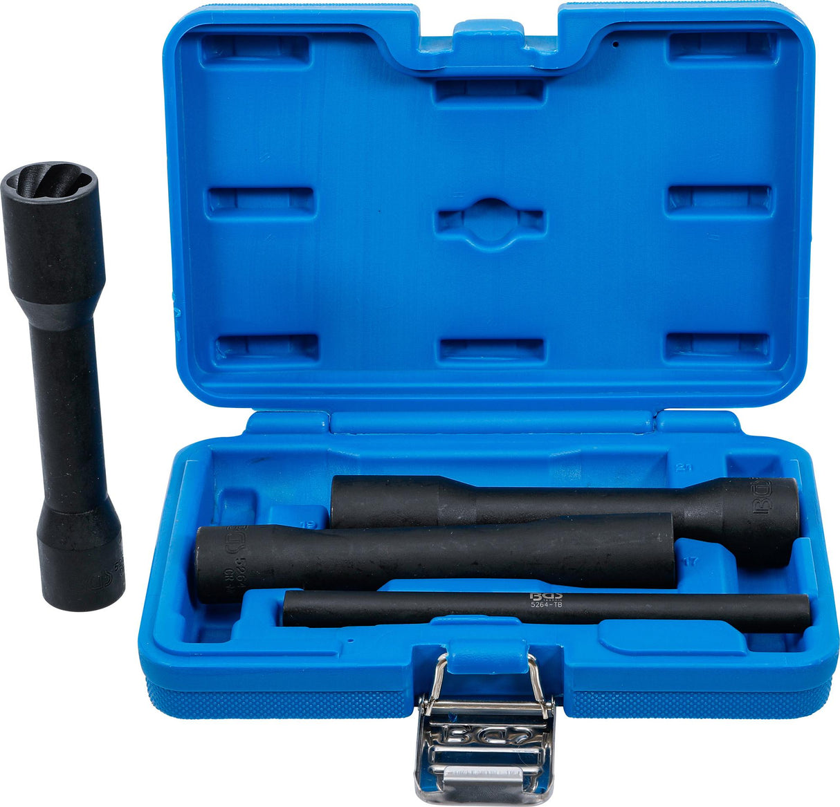 TWIST SOCKET SET (SPIRAL PROFILE) / SCREW EXTRACTOR, DEEP | 12.5 MM (1/2") DRIVE | 17 - 21 MM | 4 PCS. (5264)