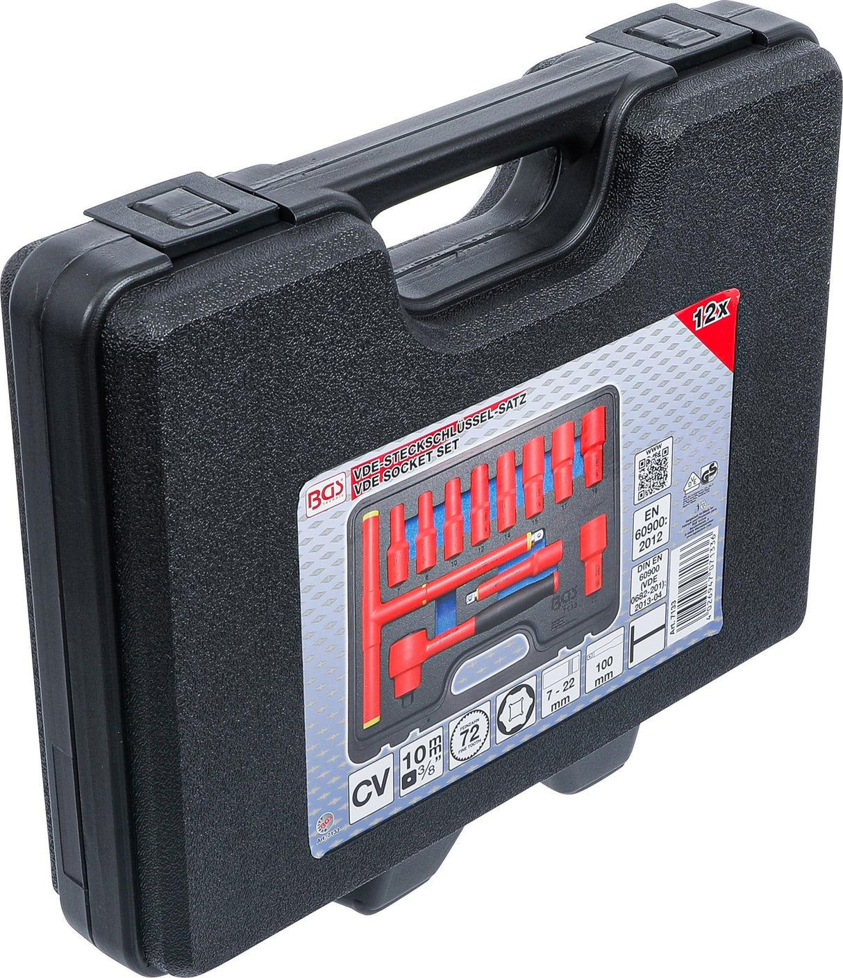 VDE SOCKET SET | 10 MM (3/8") DRIVE | 7 - 22 MM | 12 PCS. (7133)