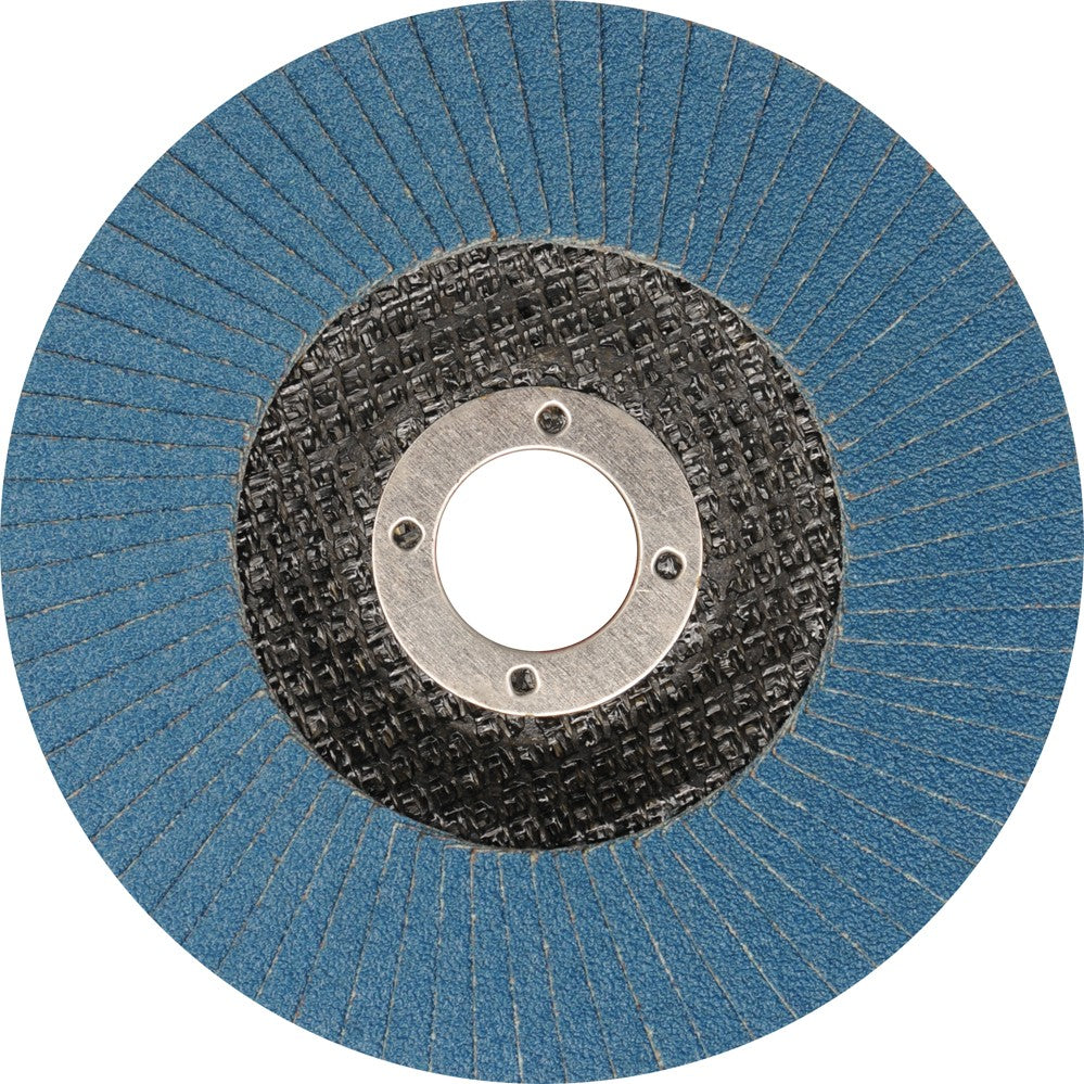 FLAP GRINDING DISC CONVEX SHAPE BLUE 125 MM P80 INOX (YT-83334)